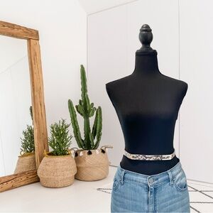 White House Black Market Snakeskin Leather Waist Belt
